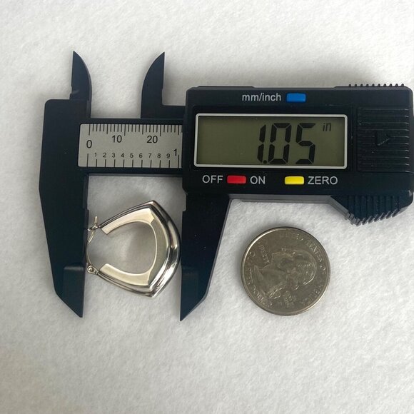 Fine Silver .999 Chunky 1" Hinged Wide Hoop Earrings - Picture 12 of 16